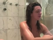 Girl playing in the shower